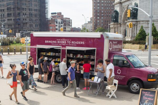The House of SpeakEasy book truck