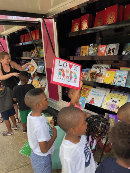 Book giveaway at the Boys and Girls Club of Jackson, Mississippi